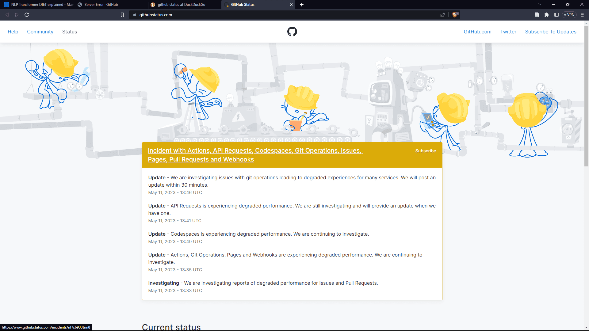 Cover image of GitHub services went down